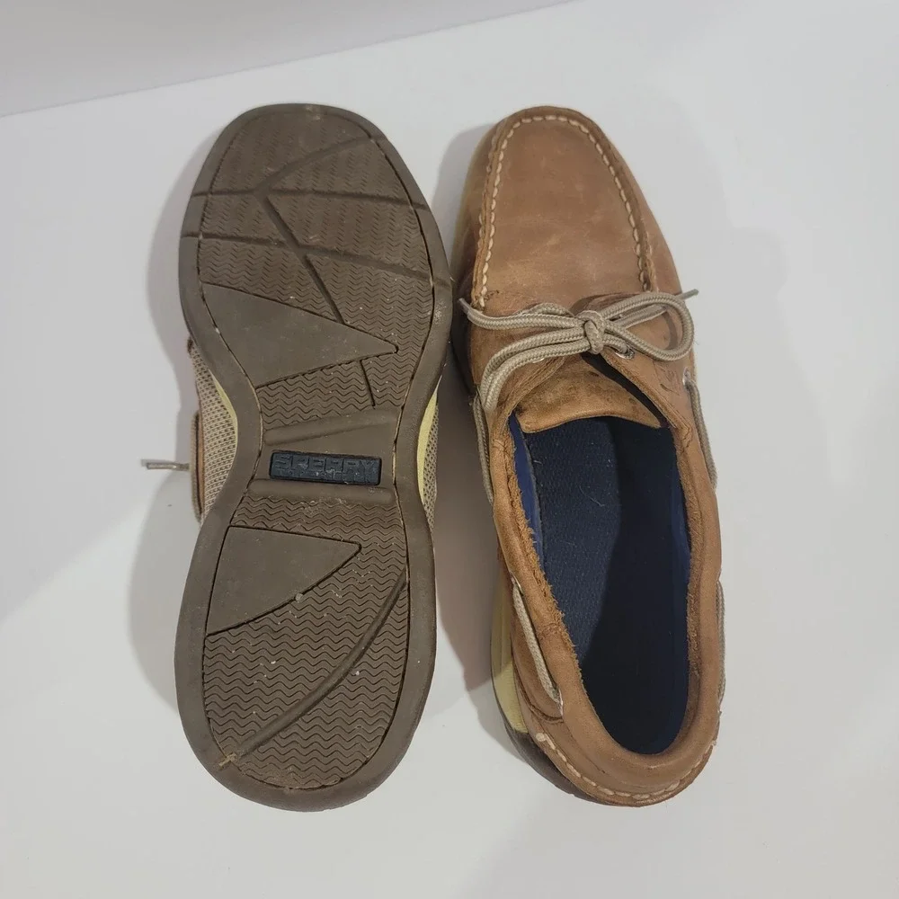 Sperry Top-Sider Mens Billfish Boat Shoes Tan Brown Leather 61156 9.5M